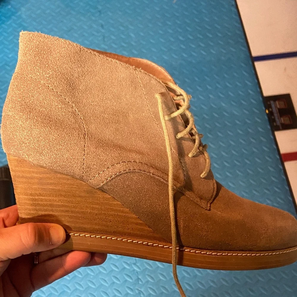 J. Jill Tan Suede Wedge Shoes - Picture 4 of 5